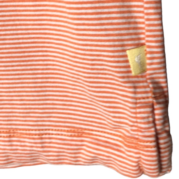 Tommy Bahama Cotton Polo Shirt Orange Cream Stripes Golf Travel Men’s Large - Picture 7 of 11